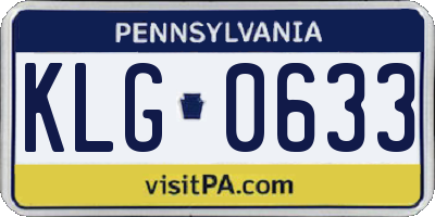 PA license plate KLG0633