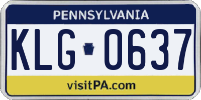PA license plate KLG0637