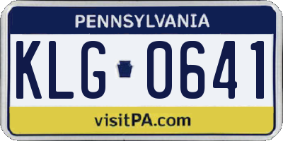 PA license plate KLG0641