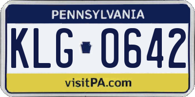 PA license plate KLG0642