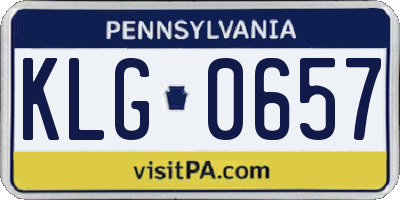 PA license plate KLG0657