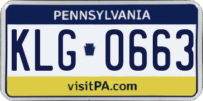 PA license plate KLG0663