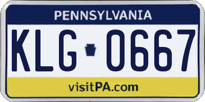 PA license plate KLG0667
