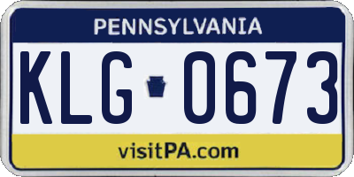 PA license plate KLG0673