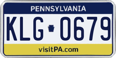 PA license plate KLG0679