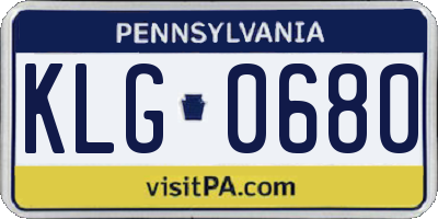 PA license plate KLG0680