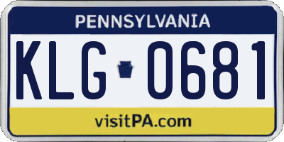 PA license plate KLG0681