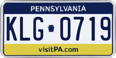 PA license plate KLG0719