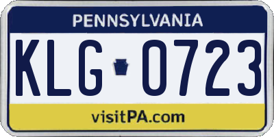 PA license plate KLG0723