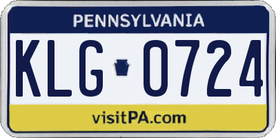 PA license plate KLG0724