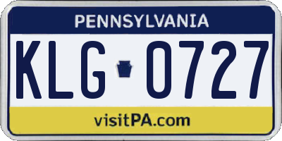 PA license plate KLG0727