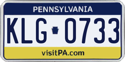 PA license plate KLG0733