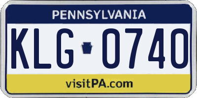 PA license plate KLG0740