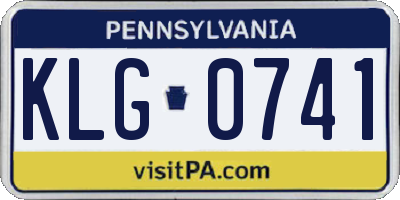 PA license plate KLG0741