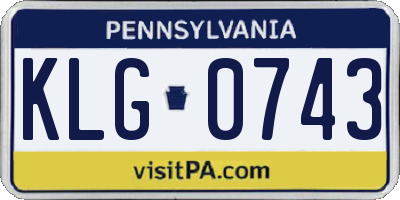 PA license plate KLG0743