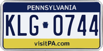 PA license plate KLG0744