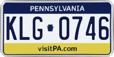 PA license plate KLG0746