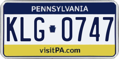 PA license plate KLG0747