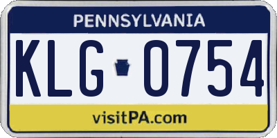 PA license plate KLG0754
