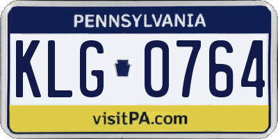 PA license plate KLG0764