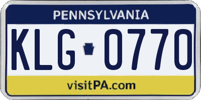 PA license plate KLG0770