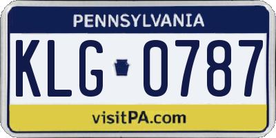 PA license plate KLG0787