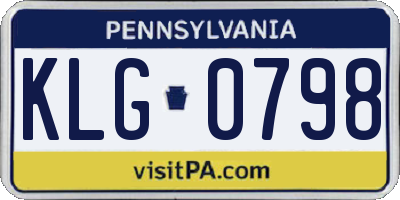 PA license plate KLG0798