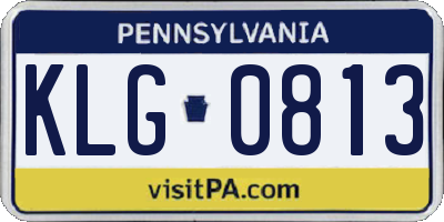 PA license plate KLG0813