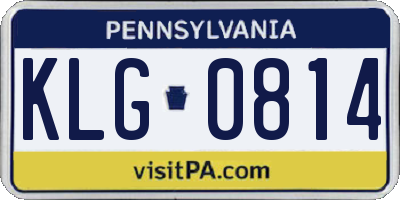 PA license plate KLG0814