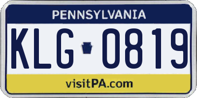 PA license plate KLG0819