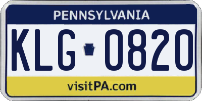 PA license plate KLG0820