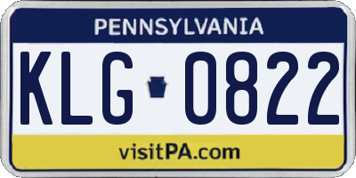 PA license plate KLG0822