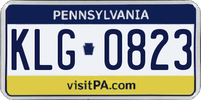 PA license plate KLG0823