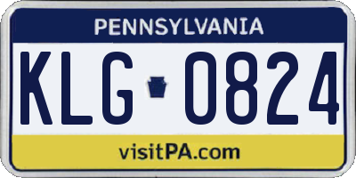 PA license plate KLG0824