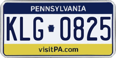 PA license plate KLG0825