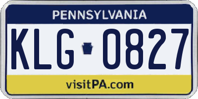 PA license plate KLG0827
