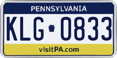 PA license plate KLG0833