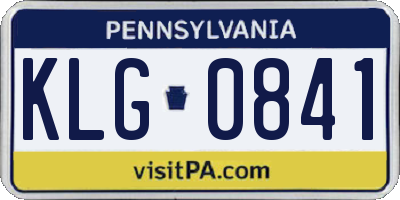 PA license plate KLG0841