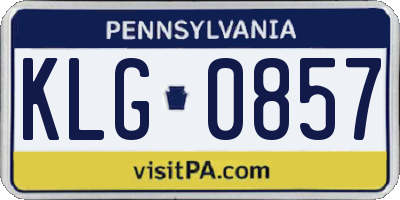 PA license plate KLG0857