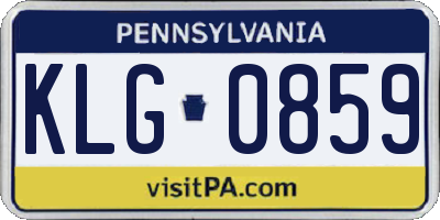 PA license plate KLG0859