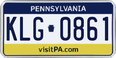 PA license plate KLG0861