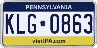 PA license plate KLG0863