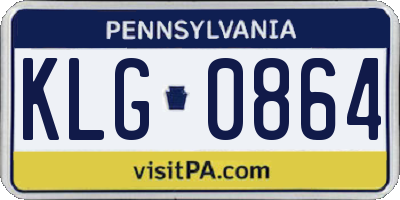 PA license plate KLG0864
