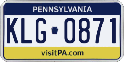PA license plate KLG0871