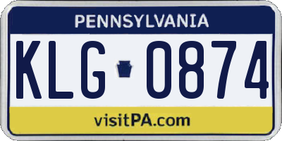 PA license plate KLG0874