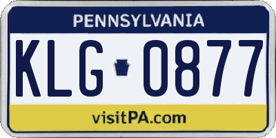 PA license plate KLG0877