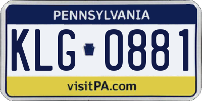 PA license plate KLG0881