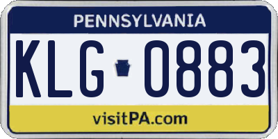 PA license plate KLG0883