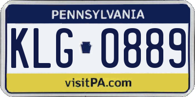 PA license plate KLG0889