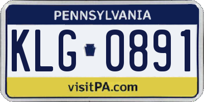 PA license plate KLG0891